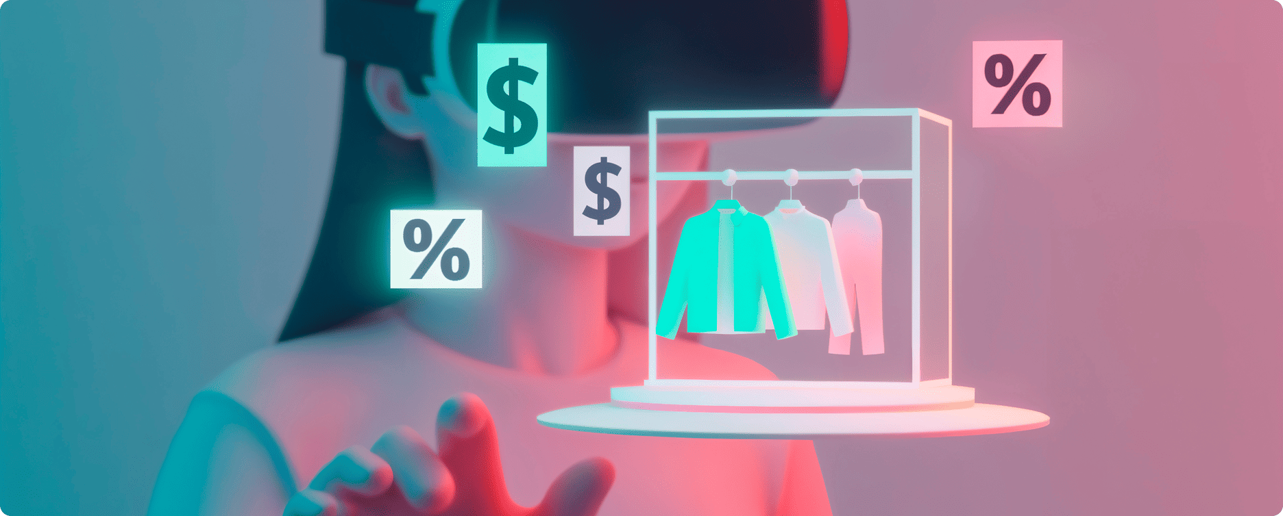 Virtual reality shopping assistant presenting an AI-powered clothing store